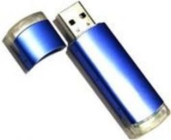 VF-604 алюминиевая флешка с пластиковыми вставками Синяя 32GB