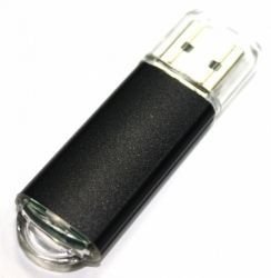 VF-675 металлическая флешка с пластиковым колпачком Черная 16GB