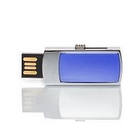 MN003 флешка металлическая с пластиковой вставкой синяя 32GB
