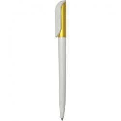 PR307-1-з Ручка с поворотным механизмом бело-золотая 2