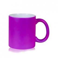 Кружка керамическая пурпурная неоновая матовая 330мл